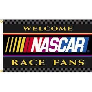  NASCAR Welcome Race Fans 1 sided 3 x 5 Flag Everything 