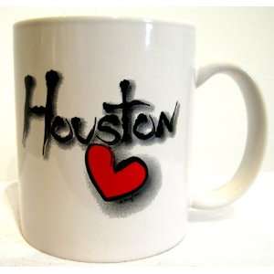 Houston Texas Souvenir Mug Ceramic White Coffee Cup Heart Love Houston 