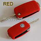 Red Silicone CASE Shell Bag for 3 BUTTONS VW BEETLE GOLF JETTA PASSAT 