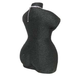 Female Torso Mannequin Jewelry Display Black 14.5 Tall  