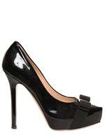 SALVATORE FERRAGAMO   150MM TRILLY PATENT WITH BOW PUMPS