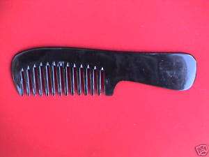 STRONG BLACK WIDE TEETH OX HORN COMB   FOR THICK HAIR  