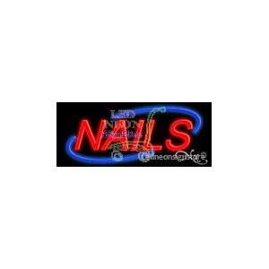 Nails Neon Sign 10 inch tall x 24 inch wide x 3.5 inch deep outdoor 