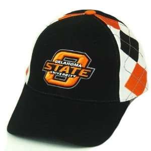  NCAA OKLAHOMA STATE COWBOYS OSU ARGYLE BLACK HAT CAP 