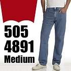 Levis 505 Mens Straight Fit Medium Blue Stonewash Jean 4891 SIZES 28 