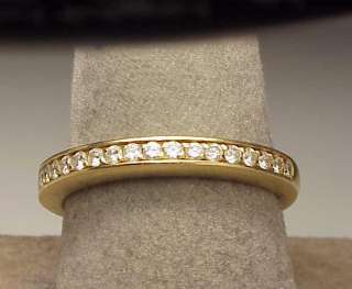 18K Yellow Gold .40 Ct. Diamond Pave Band Ring 4.6 Grams  