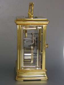QUALITY ENGLISH CARRIAGE CLOCK by ST JAMES, LONDON & double ended key 