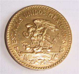 20 Peso Pure Gold Mexican Coin 1959 Beautiful BU Coin  