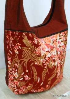 Silk Kimono Hippie Hobo Floral Bag Purse Sling Crossbody Messenger 