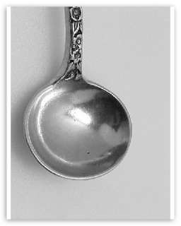 Repousse Style Sterling Silver Master Salt Spoon  