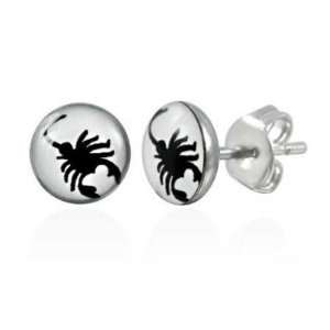  Urban Male Stainless Steel Scorpion Stud Earrings For Men 