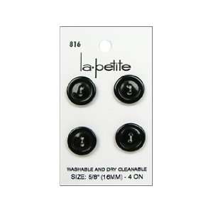  LaPetite Buttons 5/8 2 Hole Black 4pc 