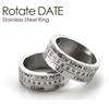 Fashional Stylish Date Reminder Rotatable Ring Stainless Steel Spin 
