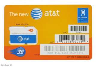   AT&T 3G SIM Card SKU 71247 For Go Phone & Prepaid Plans FREE TRACKING