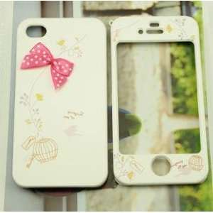 Pink)Korean StyleHard Plastic Full Case Front+back for Iphone 4 / 4s