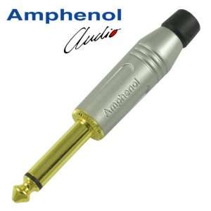  Amphenol ACPM GN AU 1/4 Mono Plug, Diecast Shell, Gold 