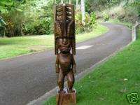 Hawaiian Tiki God Sculpture wood carving tropical decor  