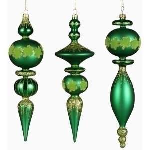   Finial Glass Christmas Ornaments with Shamrocks 9