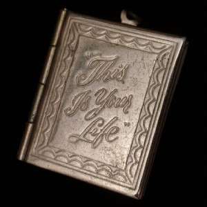 This is Your Life Vintage Book Locket Charm Pendant  