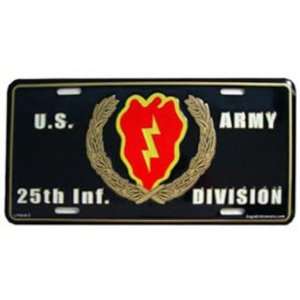  U.S. Army 25th Infantry Division License Plate Automotive