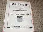 Oliver Tractor No. 2 Side delivery Rake Operators manual