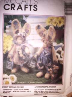 UNCUT McCalls Pattern Sweet Spring Thyme 8087 16 Bunny  