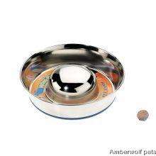 stainless steel slow feed dog bowl for fast eaters  