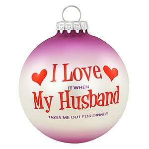  Love My Husband Glass Ornament