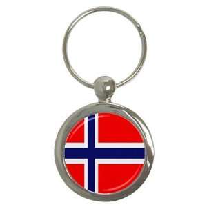 Norway Flag Round Key Chain