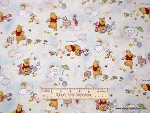 Winnie The Pooh Fabric Hunny Pot Piglet Clouds Baby BTY  
