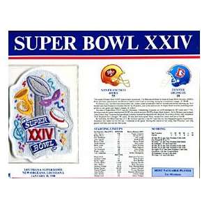  Super Bowl 24 Patch and Game Details Card 