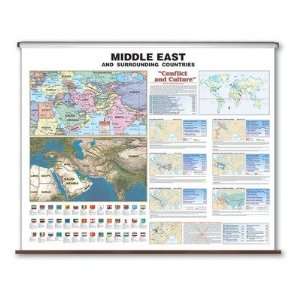  Large Scale Wall Map   Middle East
