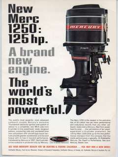 1968 Vintage Ad Mercury 1250 Outboard Motors 125 HP Most Powerful 