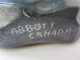 Inuit Eskimo vintage Hunter Figurine Abbott CANADA Sign  
