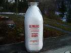 detwiler s dairy red yellow lettered quart milk bottle new