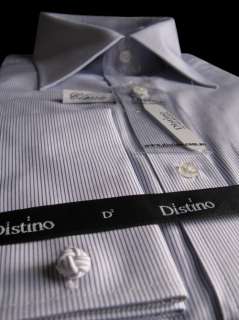 DISTINO French Double Cuff Mens Business Shirt 026 Sz44  