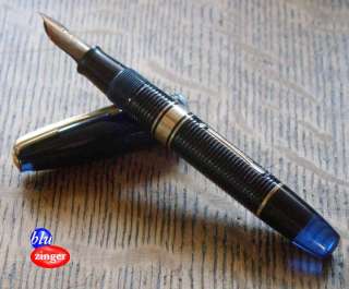 Vintage WATERMANS IDEAL HUNDRED YEAR PEN Dark Blue Antique Fountain 