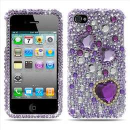   iPHONE 4 4S Full Diamond Case Silver Crystal Bling Cell Phone Cover