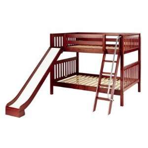 Maxtrix Full Size Low Bunk Bed w. Angle Ladder and Slide  