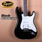 Squier by Fender HSS Bullet Stratocaster Black Strat Electric Guitar 