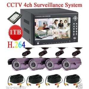 4ch 7 monitor h.264 dvr 36ir sony camera security kit 