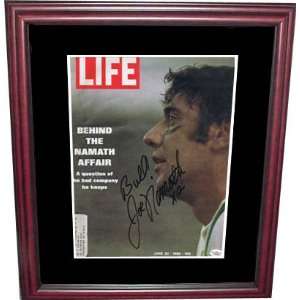 Autographed Joe Namath JSA Inscribed Framed Life Mag.   Sports 