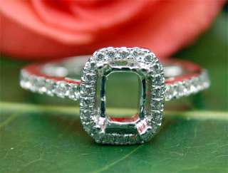   14K WHITE GOLD PAVE DIAMOND Engagement SEMI MOUNT RING Setting  