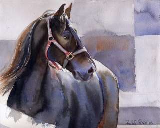 PRINT Friesian Horse Morgan Standardbred Painting Art  