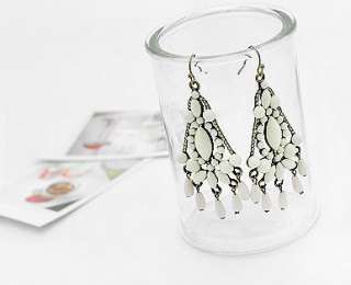 Fashion Elegant white Teardrop Bohemian Beads Chandelier Earrings New 