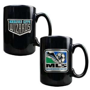  Kansas City Wizards 2pc Black Ceramic Coffee Mug Set 