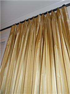 taffeta silk drapes designer striped curtains yellow gold custom made 