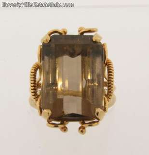 Large Vintage 14k Designer Topaz Ring  
