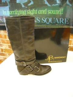 Makowsky Susan DARK BROWN Leather Triple BUCKLE BOOTS 7 NEW  