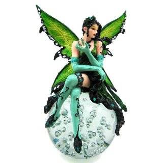 Black Winged Bubble Fairy Statue Figure Faerie Fae 